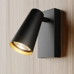 Lucande spotlight Angelina, sort/guld, metal, 1 lyskilde.