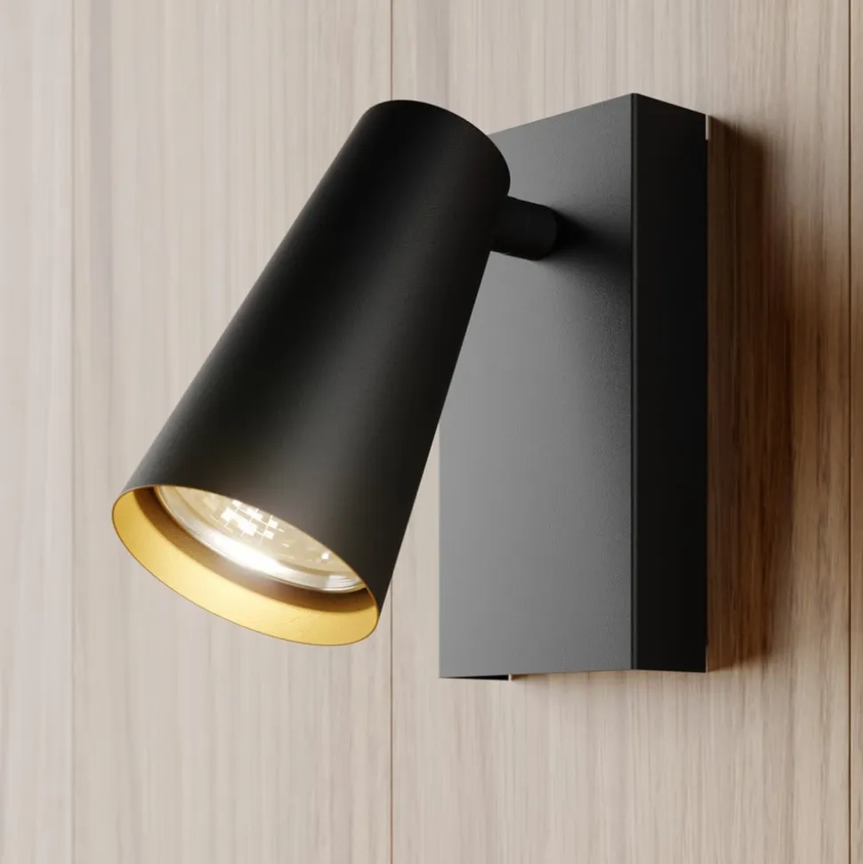 Lucande spotlight Angelina, sort/guld, metal, 1 lyskilde.