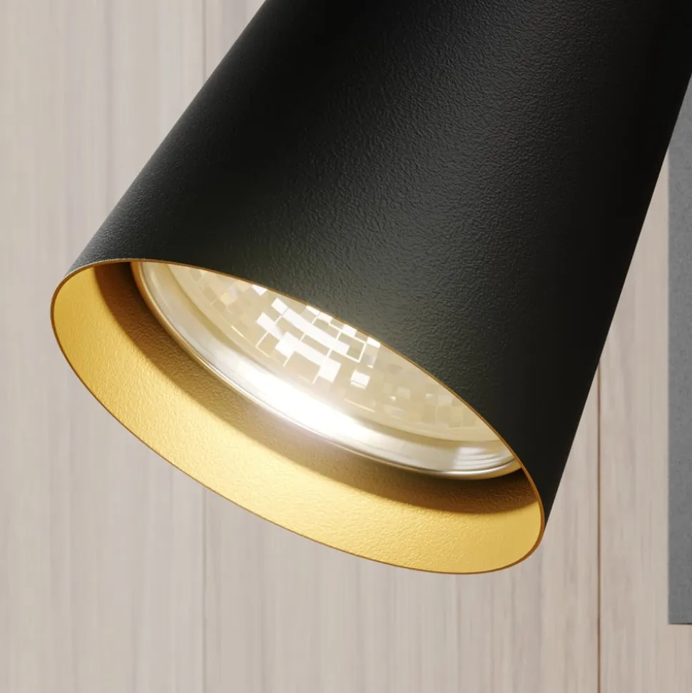 Lucande spotlight Angelina, sort/guld, metal, 1 lyskilde.