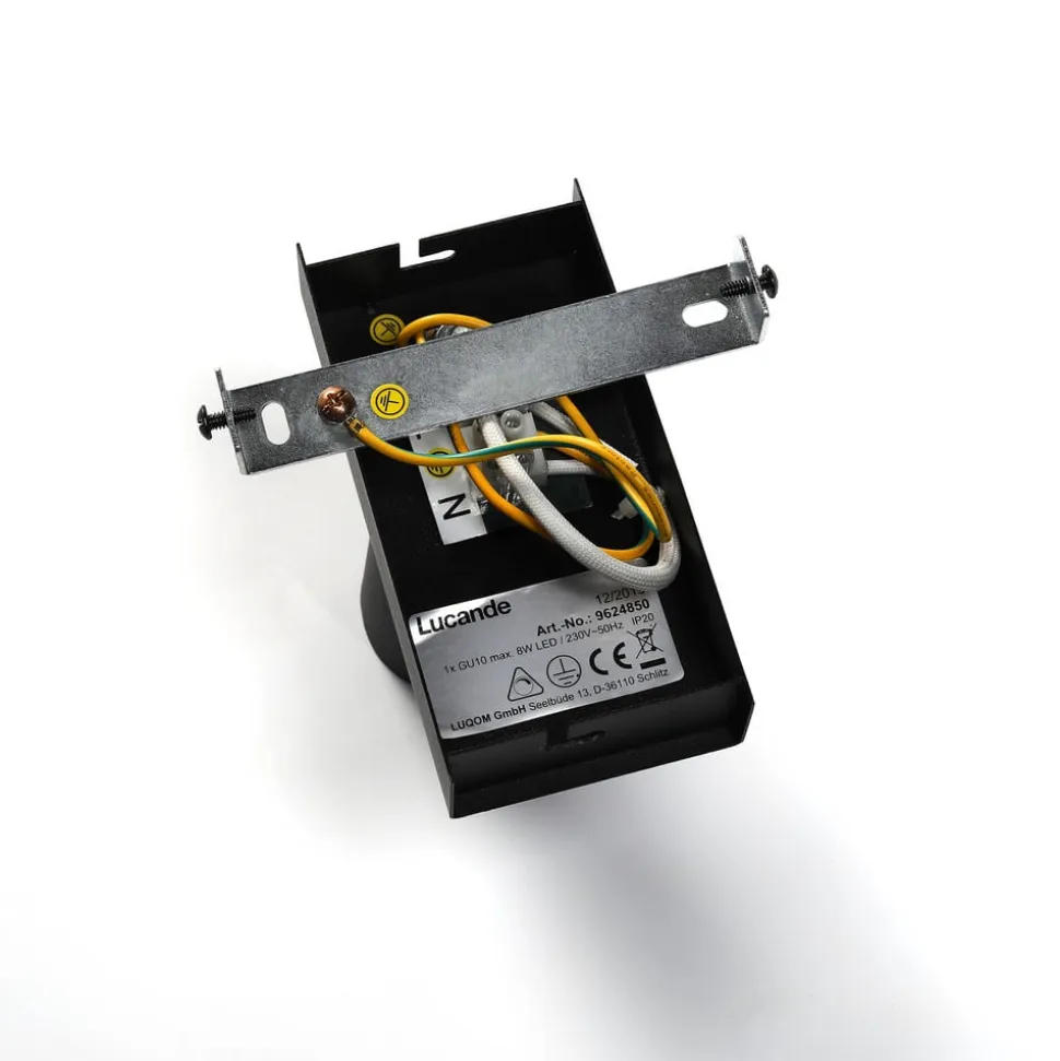 Lucande spotlight Angelina, sort/guld, metal, 1 lyskilde.