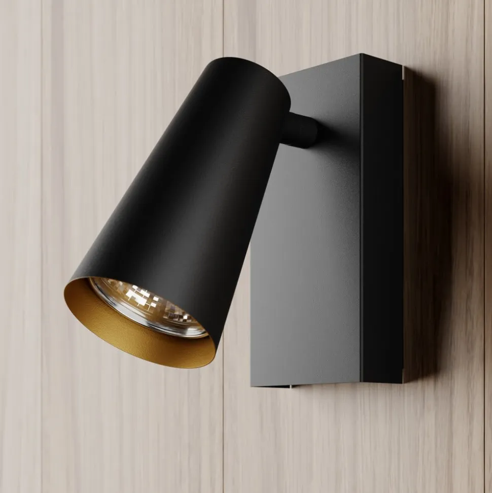 Lucande spotlight Angelina, sort/guld, metal, 1 lyskilde.