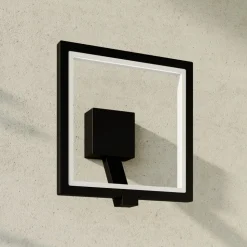 Lucande Square LED-væglampe, antracit, metal, IP65