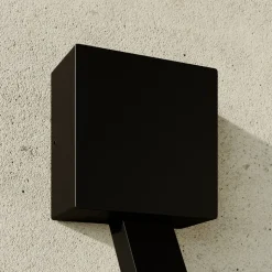 Lucande Square LED-væglampe, antracit, metal, IP65