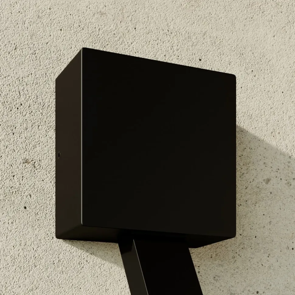 Lucande Square LED-væglampe, antracit, metal, IP65