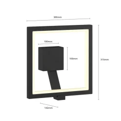 Lucande Square LED-væglampe, antracit, metal, IP65