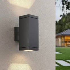 Lucande Stani udendørs væglampe, E27, 2 lyskilder