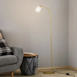 Lucande Taylan gulvlampe af jern, glasskærm