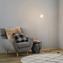 Lucande Taylan gulvlampe af jern, glasskærm