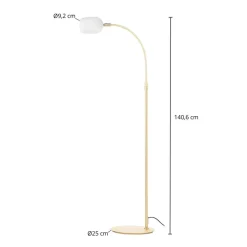 Lucande Taylan gulvlampe af jern, glasskærm