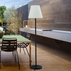 Lucande terrasselampe Jaimy, sort, aluminium, 150 cm