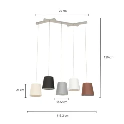 Lucande Thamila hængelampe, flerfarvet, jern