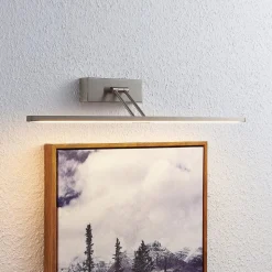 Lucande Thibaud LED-gallerilampe, nikkel, 51,4 cm