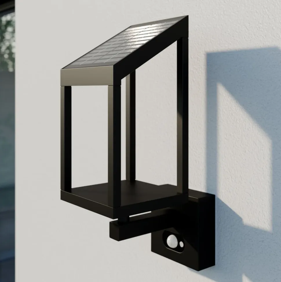 Lucande Timeo LED-udendørs væglampe med solcelle