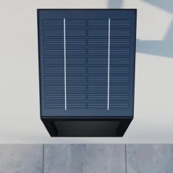 Lucande Timeo LED-udendørs væglampe med solcelle