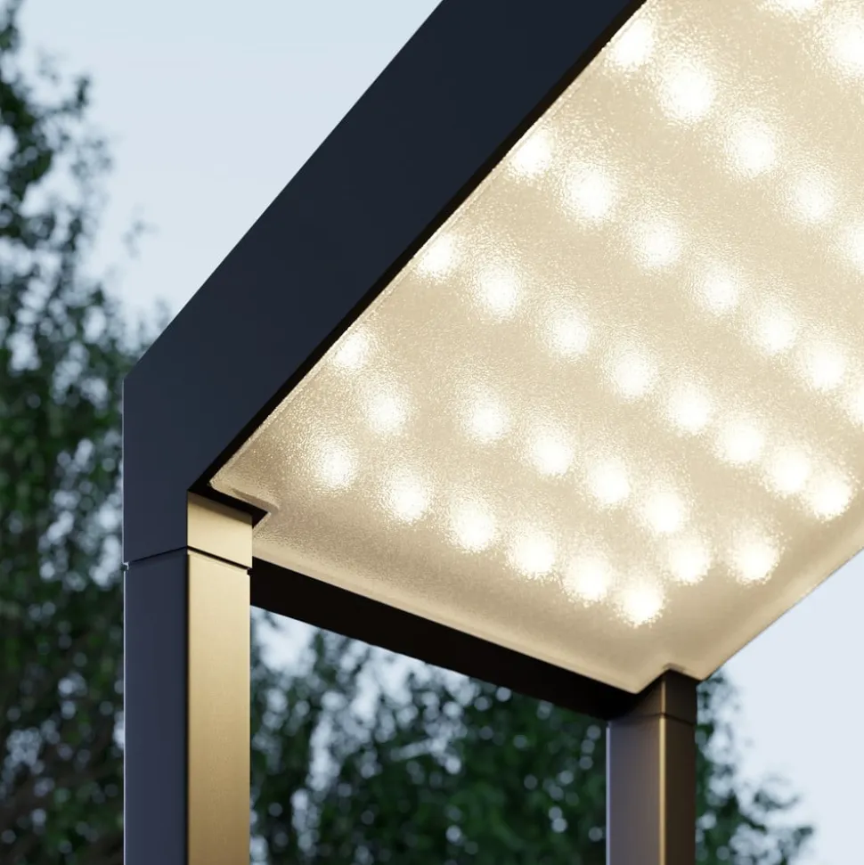 Lucande Timeo LED-udendørs væglampe med solcelle