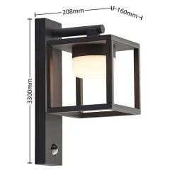 Lucande Timio udendørs væglampe, downlight, sensor, GX53, IP44