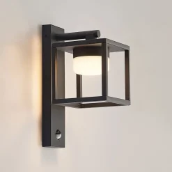 Lucande Timio udendørs væglampe, downlight, sensor, GX53, IP44