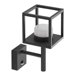 Lucande Timio udendørs væglampe, uplight, sensor, GX53, IP44