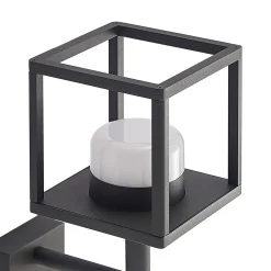 Lucande Timio udendørs væglampe, uplight, sensor, GX53, IP44