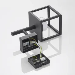 Lucande Timio udendørs væglampe, uplight, sensor, GX53, IP44