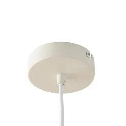 Lucande Tovina hængelampe, tekstil, hvid, Ø35cm