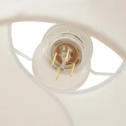 Lucande Tovina hængelampe, tekstil, hvid, Ø35cm