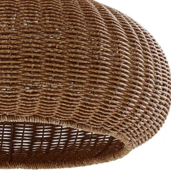 Lucande udendørs gulvlampe Taniola, beige, rattan, 195 cm, IP44