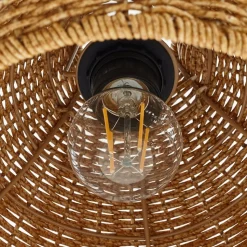 Lucande udendørs hængelampe Taniola, 2 lyskilder, beige, rattan, IP44