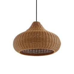 Lucande udendørs hængelampe Taniola, 1 lyskilde, beige, rattan, IP44