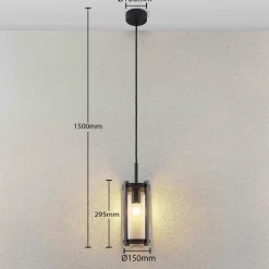 Lucande udendørs hængelampe Brienne, antracit, aluminium, Ø 15cm