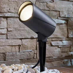 Lucande udendørs LED-spot Anton, jordspyd, antracit, metal