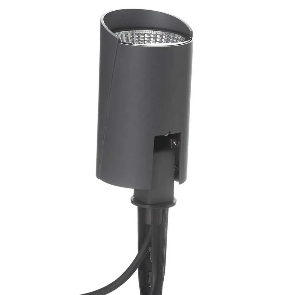 Lucande udendørs LED-spot Anton, jordspyd, antracit, metal