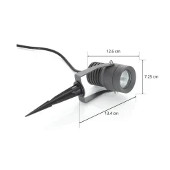 Lucande udendørs LED-spot Jon, jordspyd, justerbar, IP65