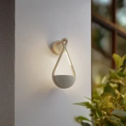 Lucande udendørs LED-væglampe Florka, beton, blomsterkurv, IP54