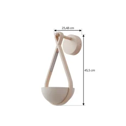 Lucande udendørs LED-væglampe Florka, beton, blomsterkurv, IP54