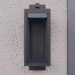 Lucande udendørs LED-væglampe Ferdinand, sæt med 2, grå, 38 cm