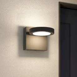 Lucande udendørs LED-væglampe Belna, metal, IP65, antracit