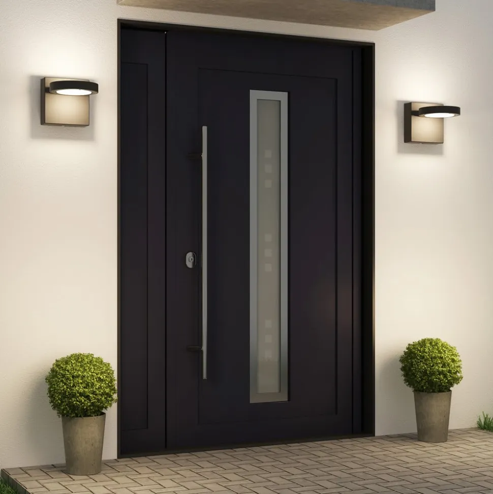 Lucande udendørs LED-væglampe Belna, metal, IP65, antracit