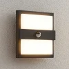 Lucande udendørs LED-væglampe Gylfi, 20 cm, sort, sensor