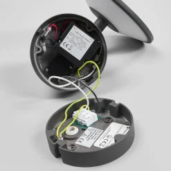 Lucande udendørs LED-væglampe Fenia, sensor, IP54, antracit