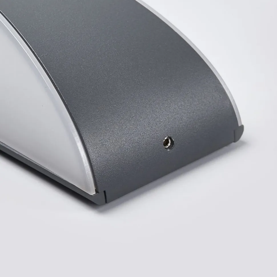 Lucande udendørs LED-væglampe Akira, antracit, metal, 23 cm