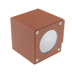 Lucande udendørs LED-væglampe Jarno, rust, metal, 9 cm