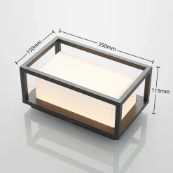Lucande udendørs LED-væglampe Ilirian, antracit, aluminium, 15 cm