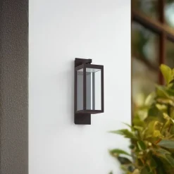 Lucande udendørs LED-væglampe Ferdinand, rust, metal, IP54