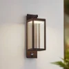 Lucande udendørs LED-væglampe Ferdinand, rust, sensor, IP54