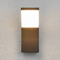 Lucande udendørs LED-væglampe Timm, 20 cm, antracit, IP54
