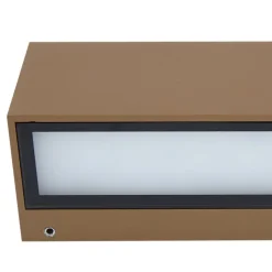 Lucande udendørs LED-væglampe Lengo, 25 cm, brun, down, 3000K