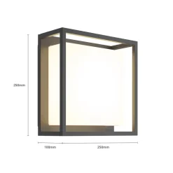 Lucande udendørs LED-væglampe Ilirian, antracit, aluminium, 25 cm