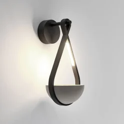 Lucande udendørs LED-væglampe Florka, natursten, hængende kurv