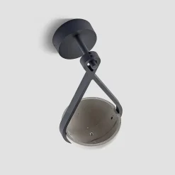 Lucande udendørs LED-væglampe Florka, natursten, hængende kurv